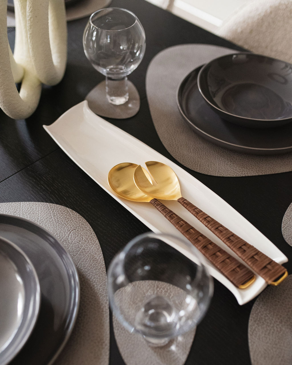 interior design details of cutlery on a table