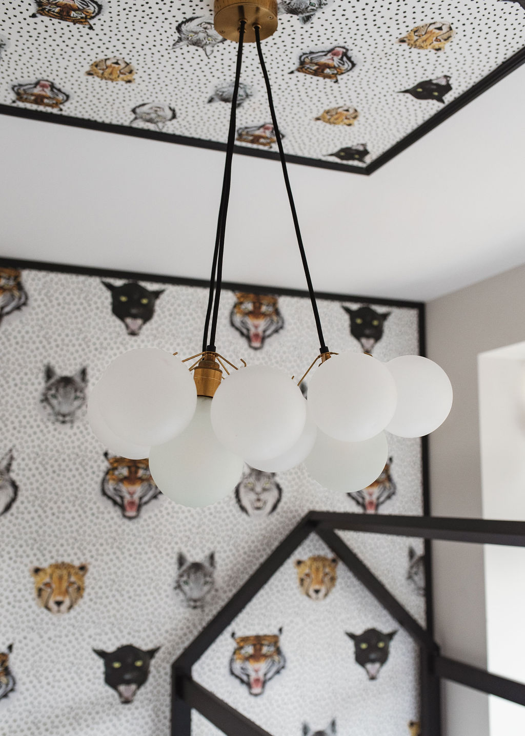 close up of the interior decoration in a childs bedroom focussed on the light feature
