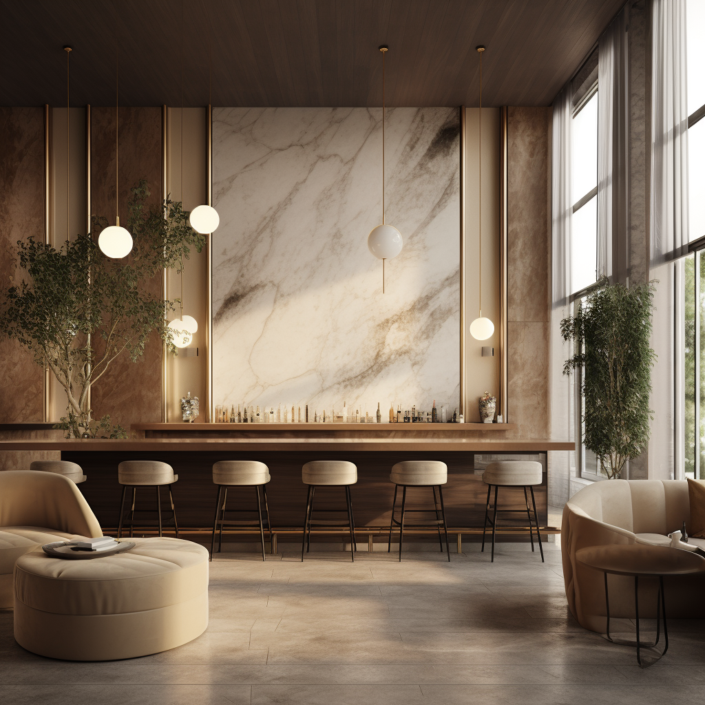 commercial interior designer portfolio image of a bar